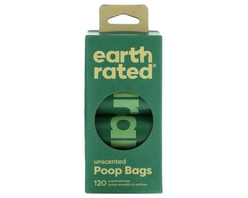Earth Rated, Dog Poop Bags, Unscented, 120 Bags Earth Rated, Dog Poop Bags, Unscented, 120 Bags
