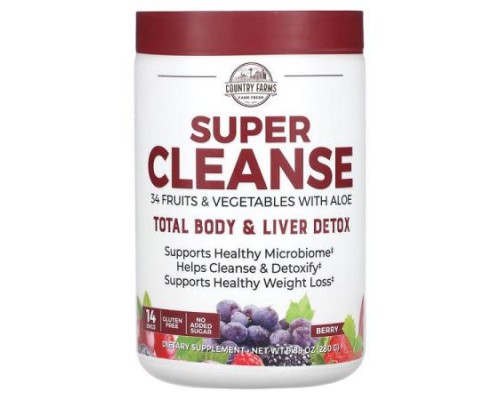 Country Farms, Super Cleanse, Berry, 9.88 oz (280 g) Country Farms, Super Cleanse, Berry, 9.88 oz (280 g)