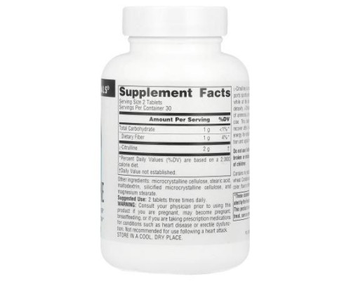 Source Naturals, L-Citrulline, 1,000 mg , 60 Tablets