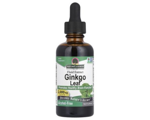 Nature's Answer, Ginkgo Leaf, Fluid Extract, Alcohol-Free, 2 fl oz (60 ml)