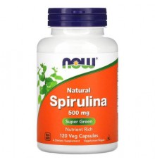 NOW Foods, Natural Spirulina, 500 mg, 120 Veg Capsules