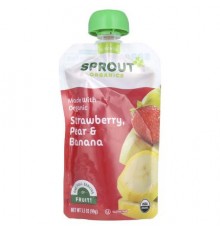 Sprout Organics, Baby Food, 6 Months & Up, Strawberry, Pear, & Banana, 3.5 oz (99 g)