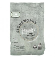 Grab Green, Stoneworks®, Laundry Detergent Pods, Fragrance Free, Rain, 50 Loads, 1.65 lbs (750 g)