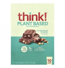 Think !, High Protein Bars, Sea Salt Almond Chocolate, 10 Bars, 1.94 oz (55 g) Each