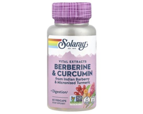Solaray, Vital Extracts, Berberine & Curcumin, 60 VegCaps Solaray, Vital Extracts, Berberine & Curcumin, 60 VegCaps