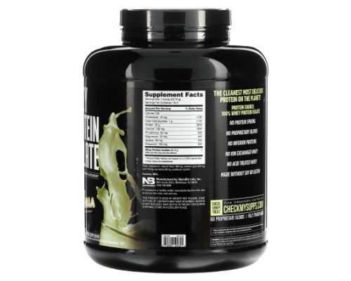 NutraBio, Whey Protein Isolate, Alpine Vanilla, 5 lb (2,268 g)