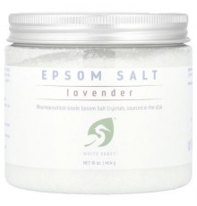 White Egret, Epsom Salt, Lavender, 16 oz (454 g)