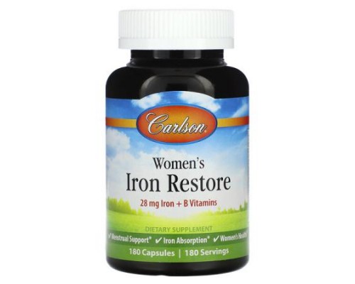 Carlson, Women's Iron Restore, 180 Capsules Carlson, Women's Iron Restore, 180 Capsules