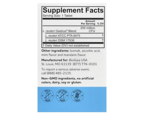 BioGaia, Gastrus For Optimal Gut Health, Mandarin, 30 Tablets BioGaia, Gastrus For Optimal Gut Health, Mandarin, 30 Tablets