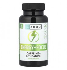 Zhou Nutrition, Energy + Focus, 60 Veggie Capsules