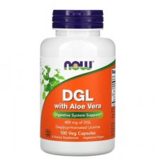 NOW Foods, DGL with Aloe Vera, 400 mg, 100 Veg Capsules