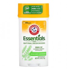 Arm & Hammer, Essentials with Natural Deodorizers, Deodorant, Wide Stick, Rosemary Lavender, 2.5 oz (71 g)
