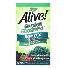 Nature's Way, Alive! Garden Goodness, Men's Multivitamin, 60 Tablets