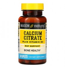 Mason Natural, Calcium Citrate Plus Vitamin D3, 60 Caplets