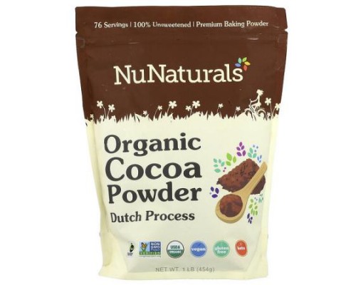 NuNaturals, Organic Cocoa Powder, 1 lb (454 g) NuNaturals, Organic Cocoa Powder, 1 lb (454 g)