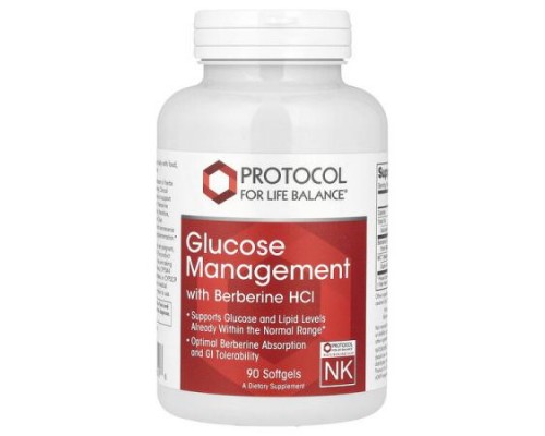 Protocol for Life Balance, Glucose Management with Berberine HCl, 90 Softgels