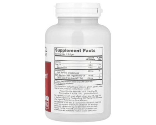 Protocol for Life Balance, Glucose Management with Berberine HCl, 90 Softgels