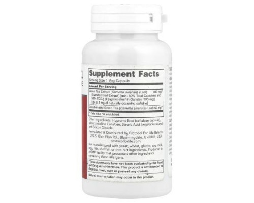 Protocol for Life Balance, EGCg Green Tea Extract, 90 Veg Capsules