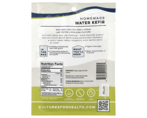 Cultures for Health, Water Kefir, 1 Packet, 0.19 oz (5.4 g)