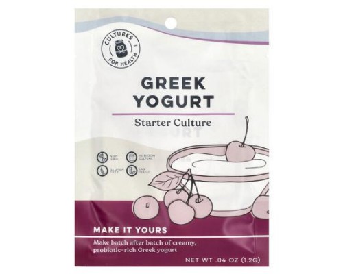 Cultures for Health, Greek Yogurt, Starter Culture , 2 Packets, .04 oz (1.2 g)