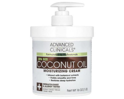 Advanced Clinicals, Coconut Oil Moisturizing Cream, 16 oz Advanced Clinicals, Coconut Oil Moisturizing Cream, 16 oz