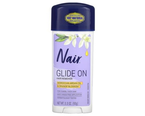 Nair, Glides On Hair Remover, For Coarse, Thick Hair, 3.3 oz (93 g)
