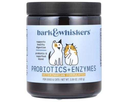 Dr. Mercola, Bark & Whiskers™, Probiotics + Enzymes, For Dogs & Cats, 3.59 oz (102 g) Dr. Mercola, Bark & Whiskers™, Probiotics + Enzymes, For Dogs & Cats, 3.59 oz (102 g)