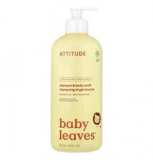 ATTITUDE, Baby Leaves™, Shampoo & Body Wash, Pear Nectar, 16 fl oz (473 ml)