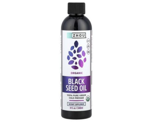 Zhou Nutrition, Organic Black Seed Oil, Cold Pressed, 8 fl oz (240 ml) Zhou Nutrition, Organic Black Seed Oil, Cold Pressed, 8 fl oz (240 ml)