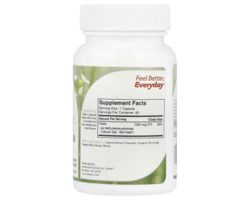 Zahler, Methylfolate, 1,000 mcg DFE, 60 Capsules