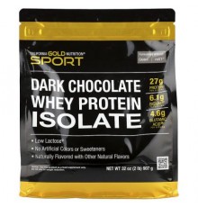 California Gold Nutrition, Sport, Whey Protein Isolate, Dark Chocolate , 2 lb (907 g)