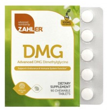Zahler, Advanced DMG, Dimethylglycine, 500 mg, 90 Chewable Tablets