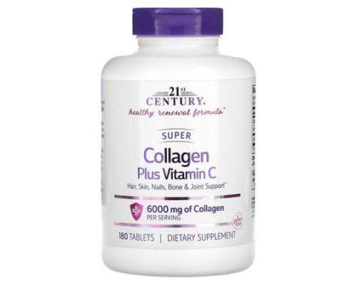21st Century, Super Collagen Plus Vitamin C, 180 Tablets