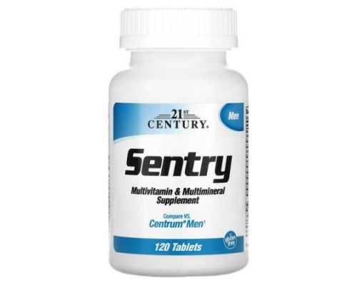 21st Century, Sentry Men, Multivitamin & Multimineral Supplement, 120 Tablets 21st Century, Sentry Men, Multivitamin & Multimineral Supplement, 120 Tablets