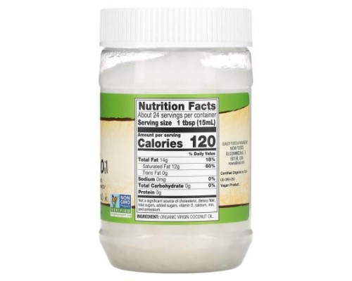NOW Foods, Real Food, Organic Virgin Coconut Oil, 12 fl oz (355 ml) NOW Foods, Real Food, Organic Virgin Coconut Oil, 12 fl oz (355 ml)