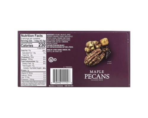 Sahale Snacks, Glazed Mix, Maple Pecans, 9 Packs, 1.5 oz (42.5 g) Each
