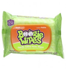 Boogie Wipes, Gentle Saline Nose Wipes, Fresh Scent, 30 Wipes