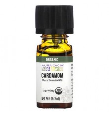 Aura Cacia, Pure Essential Oil, Organic Cardamom, 0.25 fl oz (7.4 ml)