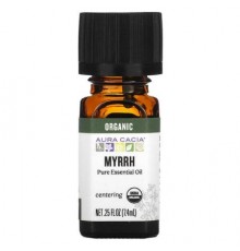 Aura Cacia, Pure Essential Oil, Organic Myrrh, 0.25 fl oz (7.4 ml)