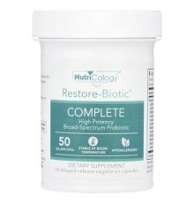 Nutricology, Restore-Biotic® Complete, 50 Billion CFUs, 60 Delayed-Release Vegetarian Capsules