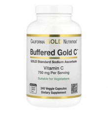 California Gold Nutrition, Buffered Gold C™, GOLD Standard Sodium Ascorbate (Vitamin C), 240 Veggie Capsules