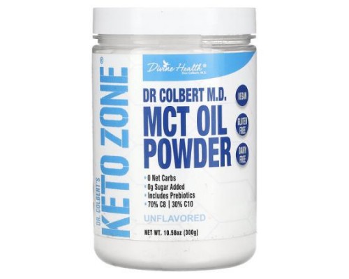 Divine Health, Dr. Colbert's Keto Zone, MCT Oil Powder, Unflavored, 10.58 oz (300 g)