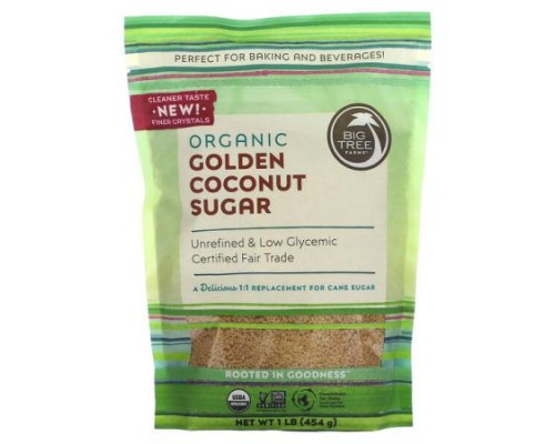 Big Tree Farms, Organic Golden Coconut Sugar, 1 lb (454 g) Big Tree Farms, Organic Golden Coconut Sugar, 1 lb (454 g)