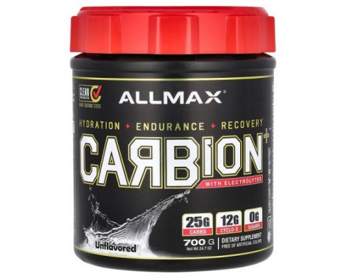 ALLMAX, CARBION+™ With Electrolytes, Unflavored, 24.7 oz (700 g) ALLMAX, CARBION+™ With Electrolytes, Unflavored, 24.7 oz (700 g)