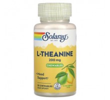 Solaray, L-Theanine, Natural Lemon-Lime, 200 mg, 30 Chewables