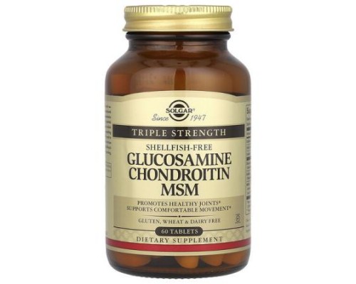 Solgar, Glucosamine Chondroitin MSM, Triple Strength, 60 Tablets