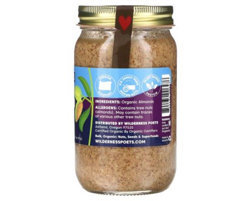 Wilderness Poets, Organic Raw Almond Butter, 16 oz (453 g) Wilderness Poets, Organic Raw Almond Butter, 16 oz (453 g)