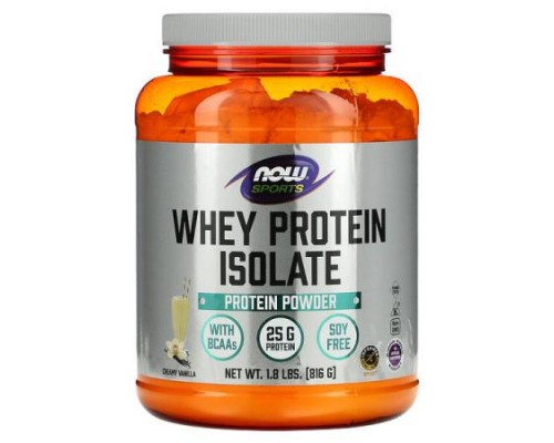 NOW Foods, Sports, Whey Protein Isolate, Creamy Vanilla, 1.8 lbs (816 g)