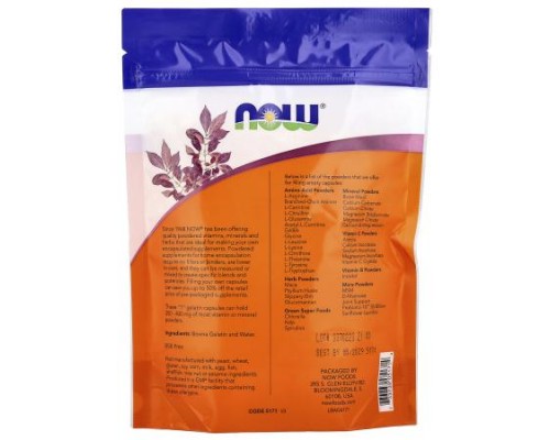 NOW Foods, \"1\" Gelatin Caps, Approx. 500 Empty Gelatin Capsules, 1.34 oz (38 g) NOW Foods, \"1\" Gelatin Caps, Approx. 500 Empty Gelatin Capsules, 1.34 oz (38 g)