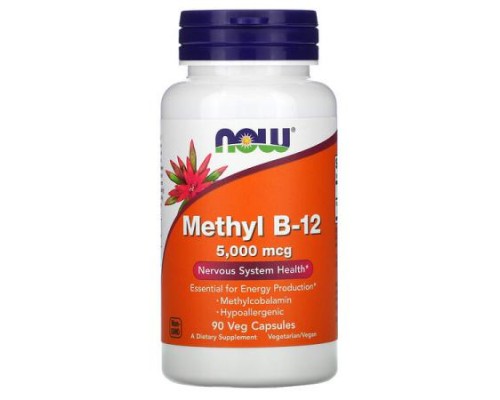 NOW Foods, Methyl B-12, 5,000 mcg, 90 Veg Capsules NOW Foods, Methyl B-12, 5,000 mcg, 90 Veg Capsules